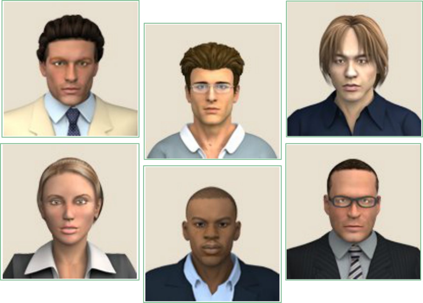 3D characters head-shot